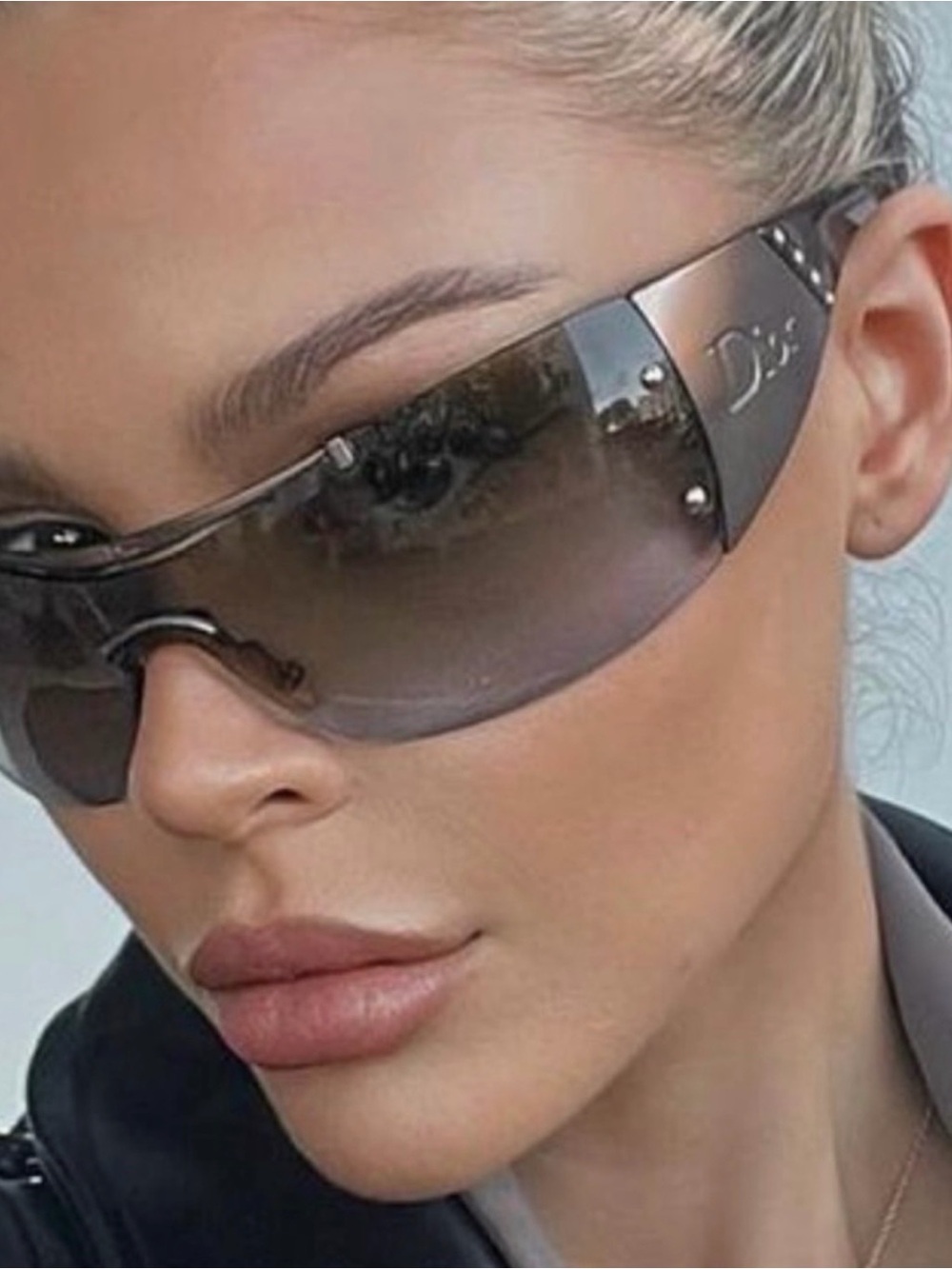 Dior Men’s Shield Sunglasses - Gray Lens with Gold Accent